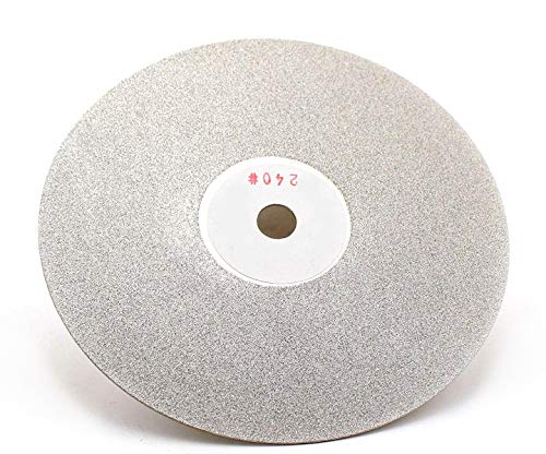 Drilax 6 inch Grit 240 Professional Quality High Density Diamond Coated Flat Lap Lapping Lapidary Wheel Disc Glass Jewelry
