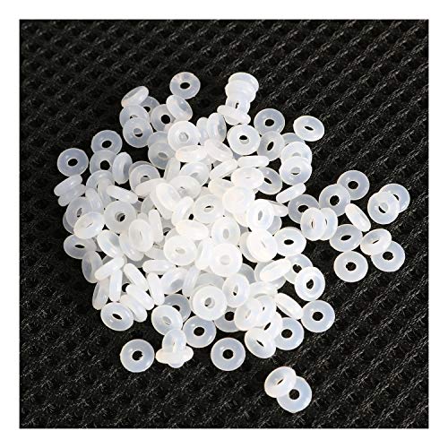 RuiLing 100-Pack Rubber Stopper Spacer Transparent O Rings,Jewelry Findings Making End Clasp Beads Gasket for Bracelet