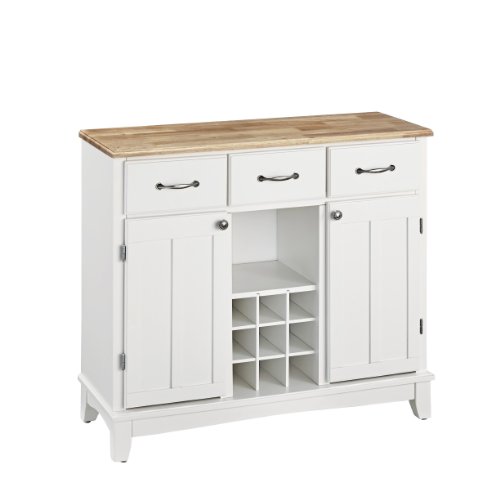 Home Styles Hutch-Style Buffet- White/ Natural