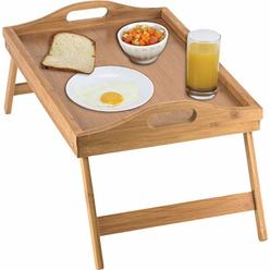 Home-it Bed Tray table with folding legs, and breakfast tray Bamboo bed table and bed tray with legs