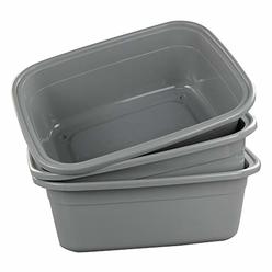 Doryh 18 Quart Dish Pans, Grey, 3 Packs