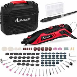 AVID POWER Rotary Tool with Flex Shaft 1.0 Amp Electric Rotary Tool, 6 Variable Speeds, 107 Pieces Rotary Tool Accessories & Car