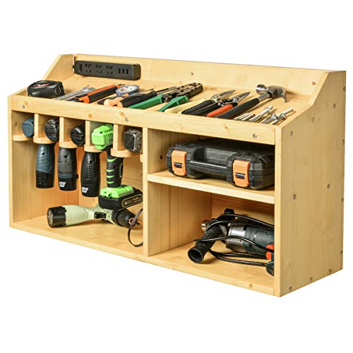 XCSOURCE Power Tools Storage Organizers and Cabinets, Drill Charging Station, 5 Drill Hanging Slots, Wall Mount Impact Drivers Storage