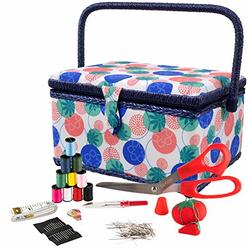 SINGER 07230 Sewing Basket with Sewing Kit, Needles, Thread, Pins, Scissors, and Notions, Florence