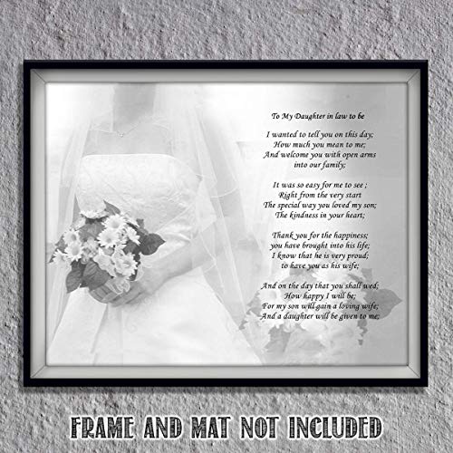 American Luxury Gifts "Daughter-in-Law to Be- What You Mean To Me"- 10 x 8" Wall Art-Ready to Frame. Heartfelt Gift Saying Welcome To Our Family.