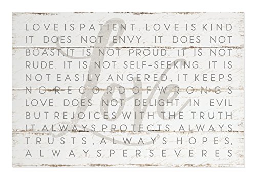 MRC Wood Products Love is Patient Love is Kind 1 Corinthians Rustic Wood Style Wall Sign 12x18