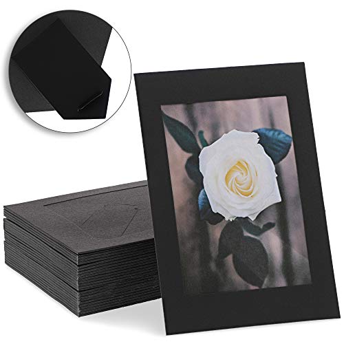 Juvale Cardboard Photo Picture Frame Easel (50 Pack) 4 x 6 Inches, Black