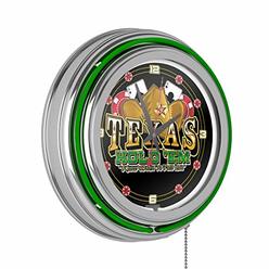 Trademark Gameroom Texas Hold 'em Neon Clock - 14 inch Diameter
