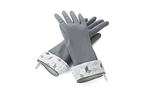Full Circle Splash Patrol Natural Latex Cleaning and Dish Gloves, Medium/Large, Grey