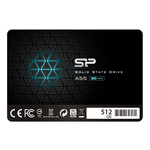 SP Silicon Power Silicon Power 512GB SSD 3D NAND A55 SLC Cache Performance Boost SATA III 2.5" 7mm (0.28") Internal Solid State Drive