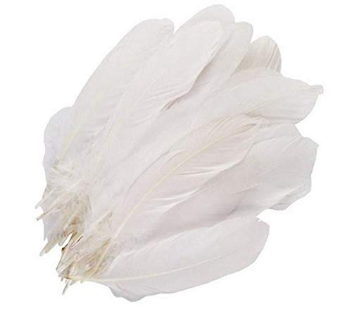 ericotry 100Pcs 6-9inches White Feathers Home Wedding Birthday Xmas Party  Decor Goose Feather DIY Crafts Accessories Large