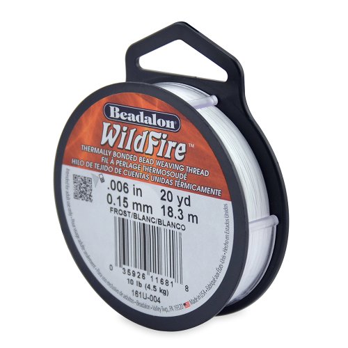 Beadalon Wildfire 0.006" Frost 20 yd Thermally Bonded Beading Thread, 0.006-Inch