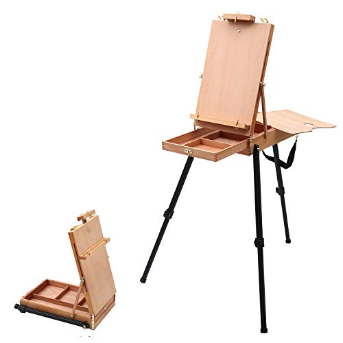 Falling in Art Beech-Wood Light Weight French Easel with Aluminum