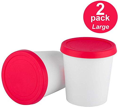 StarPack Home Ice Cream Freezer Storage Containers Set of 2 with Silicone  Lids