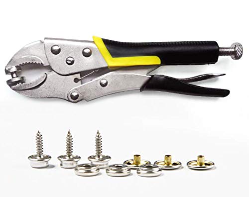 Couker Screw Snaps Locking Pliers Kit, Couker Heavy-Duty T8 Snap Setter Tool for Fastening, Replacing Snaps, Repairing Boat Covers,