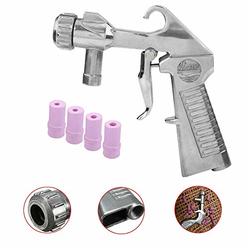 Hztyyier Air Sand Blaster Siphon Feed Blast Gun Nozzle with 4pcs Ceramic Tips for Abrasive Sand Blaster Blasting