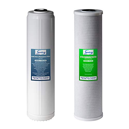 iSpring F2WGB22BPB 4.5â€ x 20â€ 2-Stage Whole House Water Filter Replacement Pack Set with Carbon Block and Lead Reducing