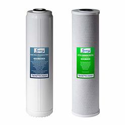 iSpring F2WGB22BPB 4.5â€ x 20â€ 2-Stage Whole House Water Filter Replacement Pack Set with Carbon Block and Lead Reducing