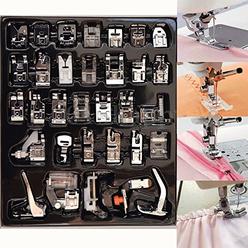 YEQIN 32 PCS Domestic Sewing Foot Presser Feet Set for Singer, Brother, Janome,Kenmore, Babylock,Elna,Toyota,New