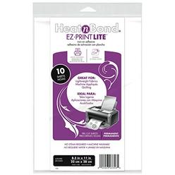 THERMOWEB Thermo Web 3358 Heat and Bond EZ-Print Lite Iron-On Adhesive, 8-1/2 by 11-Inch, White, 10-Pack