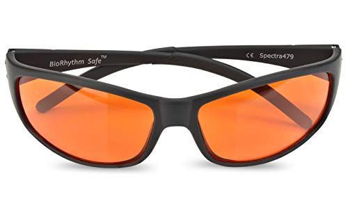 Spectra479 Blue Blocking Amber Glasses for Sleep - BioRhythm Safe(TM) - Nighttime Eye Wear - Special Orange Tinted Glasses Help You
