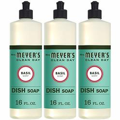 Mrs. Meyer's Clean Day Liquid Dish Soap, Cruelty Free Formula, Basil Scent, 16 oz- Pack of 3