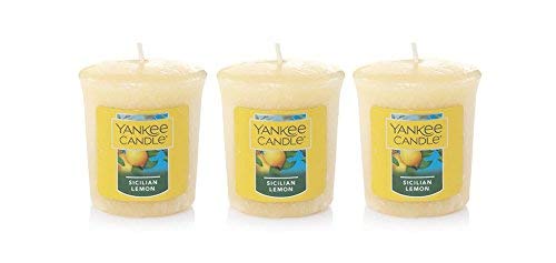 Yankee Candle 3 Sicilian Lemon Sampler Votive Candles 1.75 oz Each