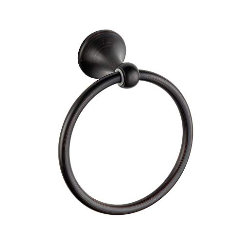 BGL Wall Mounted Classical Design Round Towel Ring for Bathroom (Black)