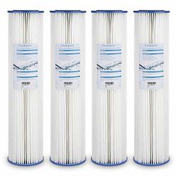 Geekpure 20-Inch Universal Compatible Big Blue Pleated PP Sediment Filter Cartridge for Whole House Water Filtration (Pack of