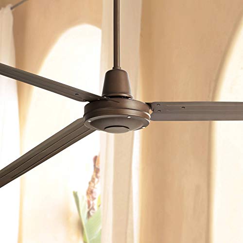 Casa Vieja 84" Turbina XL Industrial Outdoor Ceiling Fan with Remote Control Large Oil Rubbed Bronze Damp Rated for Patio Porch - Casa
