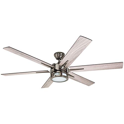 Honeywell Ceiling Fans 51035-01Kaliza Modern LED Ceiling Fan with Remote Control, 6 Blade Large 56", Gun Metal 52"