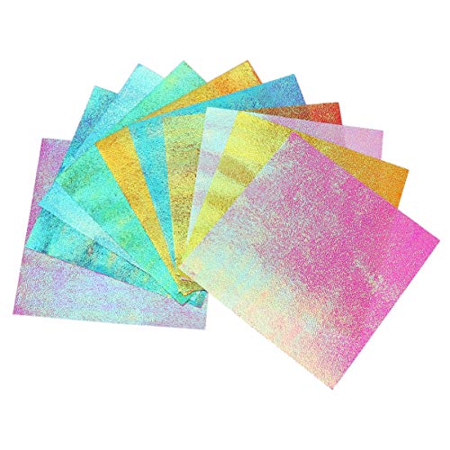 Healifty 100pcs Origami Paper Shiny Iridescent Paper Square Folding Paper Handcraft Paper Decoration Paper for DIY Paper