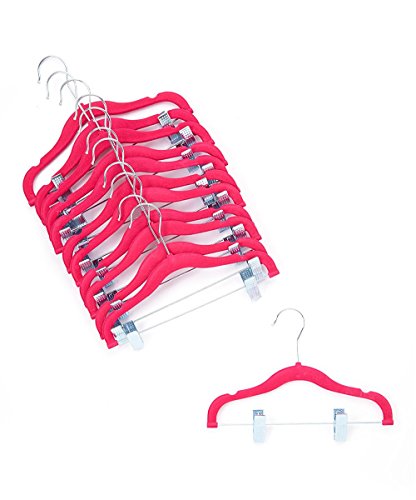 Home-it 12 Pack Baby Hangers with Clips Pink Baby Clothes Hangers Velvet  Hangers use for Skirt Hangers Clothes Hanger Pants