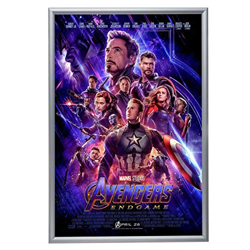SnapeZo Black Poster Frame 27x40 Inches, 1.2 Inch Aluminum Profile, Front-Loading Snap Frame, Wall Mounting, Premium Series