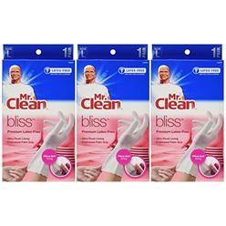 Mr. Clean 243034 Bliss Premium Latex-free Gloves, Large, 3 Pairs