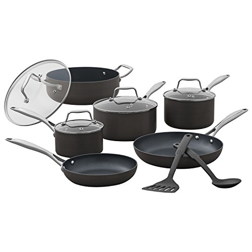 Stone & Beam Amazon Brand â€“ Stone & Beam Kitchen Cookware Set, 12-Piece, Pots and Pans, Hard-Anodized Non-Stick Aluminum