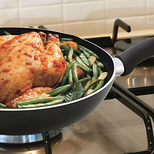 YBM Home OT8 Classic NonStick Frying Pan Skillet (PTFE and PFOA Free) Non-Stick Teflon Coating Cookware with Riveted Handle,