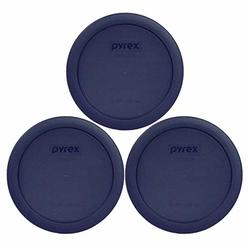 Pyrex 7201-PC Round 4 Cup Storage Lid for Glass Bowls (3, Blue)
