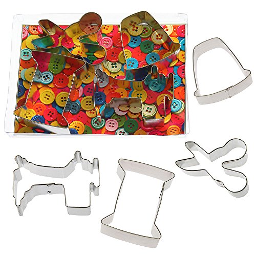 FOOSE Sewing Mends The Soul 4 Pc Set - Foose Cookie Cutters - US Tin Plate Steel - L9039