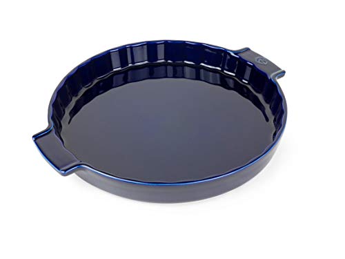 Peugeot Appolia, 30cm-11 1/2" Round Tarte Dish, 11.6" interior diameter x 1.4", Blue