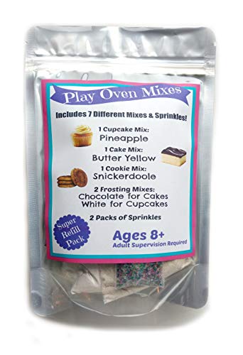 Play Oven Mixes Children's Easy to Bake Oven Mixes Play Toy Oven Real 7 Super Pack Mega Refill Kit Pineapple Cupcake Butter Yellow Cake