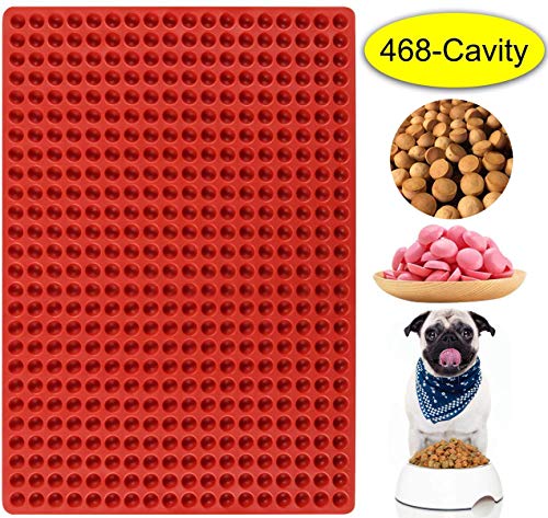 Palksky 468-Cavity Mini Round Silicone Mold/Chocolate Drops Mold/Dog Treats Pan/Semi Sphere Gummy Candy Molds for Ganache