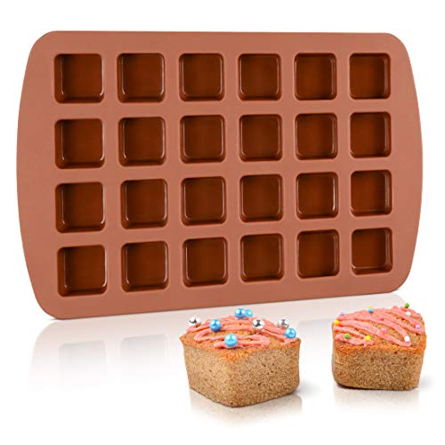 Funbaky Bite-Size Brownie Silicone Baking Molds - Square Small