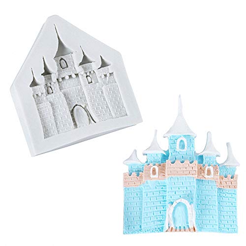 Pinpon Castle Silicone Fondant Mold Cinderella Fairy Tales Chocolate Candy Sugar Craft Gum Paste Mold for Wedding Cake Decoration