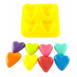 Edelaines Flexible Molds - Hearts (4 cavity) - Cream Cheese Mint Molds - Candy Melts - Fondant - Caramels - Soft Candy Molds