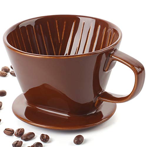DOWAN Pour Over Coffee Dripper, Non Electric Pour Over Coffee Maker, Porcelain Slow Brewing Accessories for Home, Cafe,