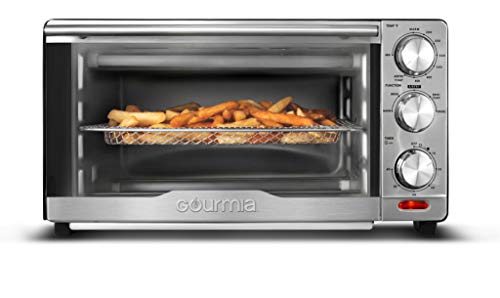 Gourmia GTF7350 6-in-1 Multi-function, Stainless Steel Air Fryer Oven - 6 Cooking Functions - Fry Basket, Oven Rack, Baking