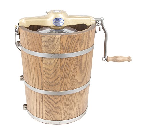 Country Freezer Co. 6 qt Country Ice Cream Maker - Classic Wooden Tub - Hand Crank