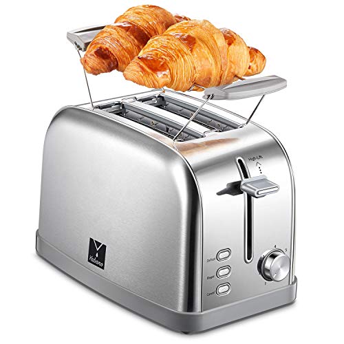 Yabano 2 Slice Toaster with 7 Bread Shade Settings and Warming Rack, Toast Evenly and Quickly, Extra Wide Slots, Bagel Toaster,