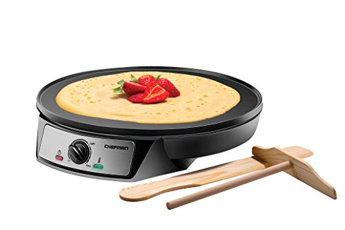 Chefman Electric Crepe Maker & Griddle, Precise Temperature Control Skillet for Perfect Brunch Blintzes, Pancakes, Eggs,